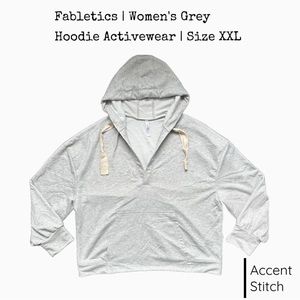 Fabletics | Women’s Sweatshirt Hoodie Grey Comfy Activewear V Neck | Size XXL